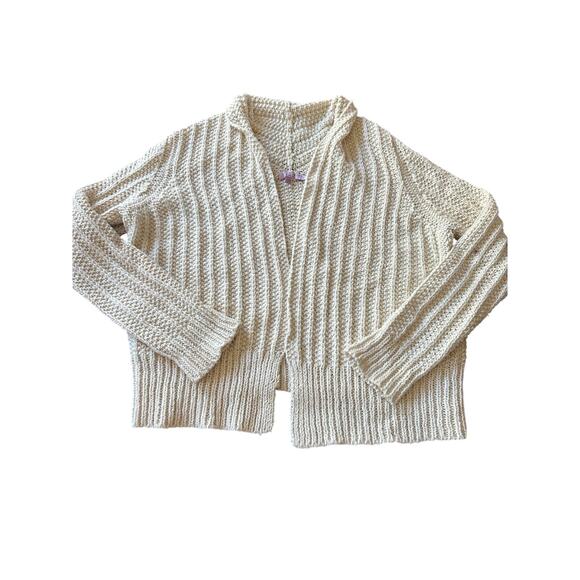 Calypso St Barth womens large chunky beige knit cardigan - Picture 1 of 4